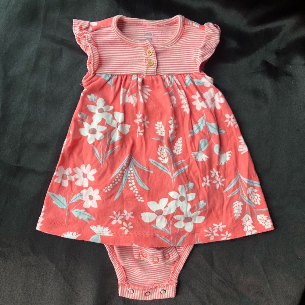 Carters Striped Floral Dress